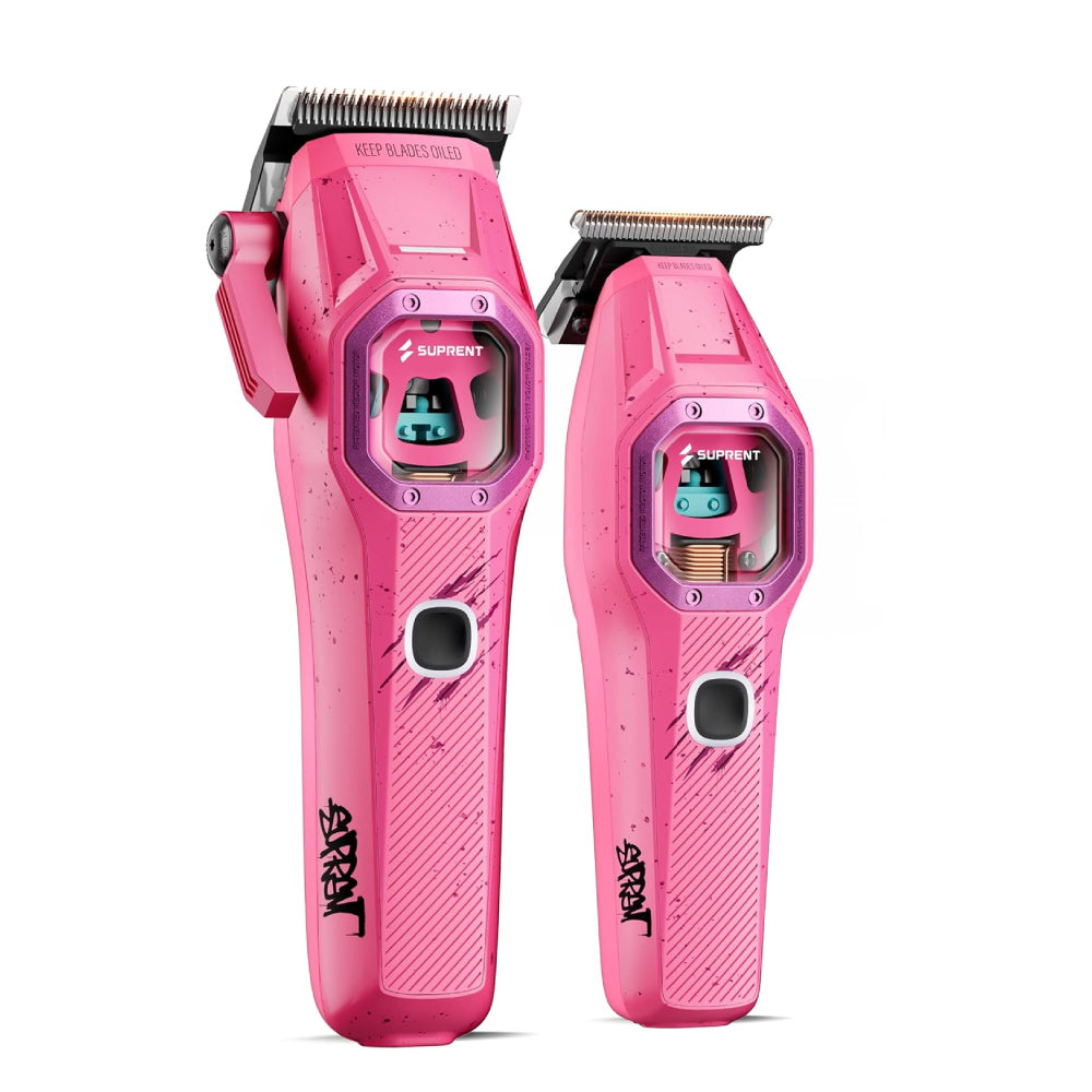 SUPRENT Fangs Professional Barber Clippers and Trimmers (Pink)