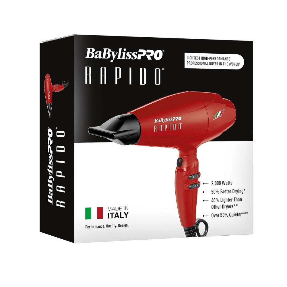 Babyliss Pro Rapido Professional Hair Dryer - Red (BRRAP1) — image 2