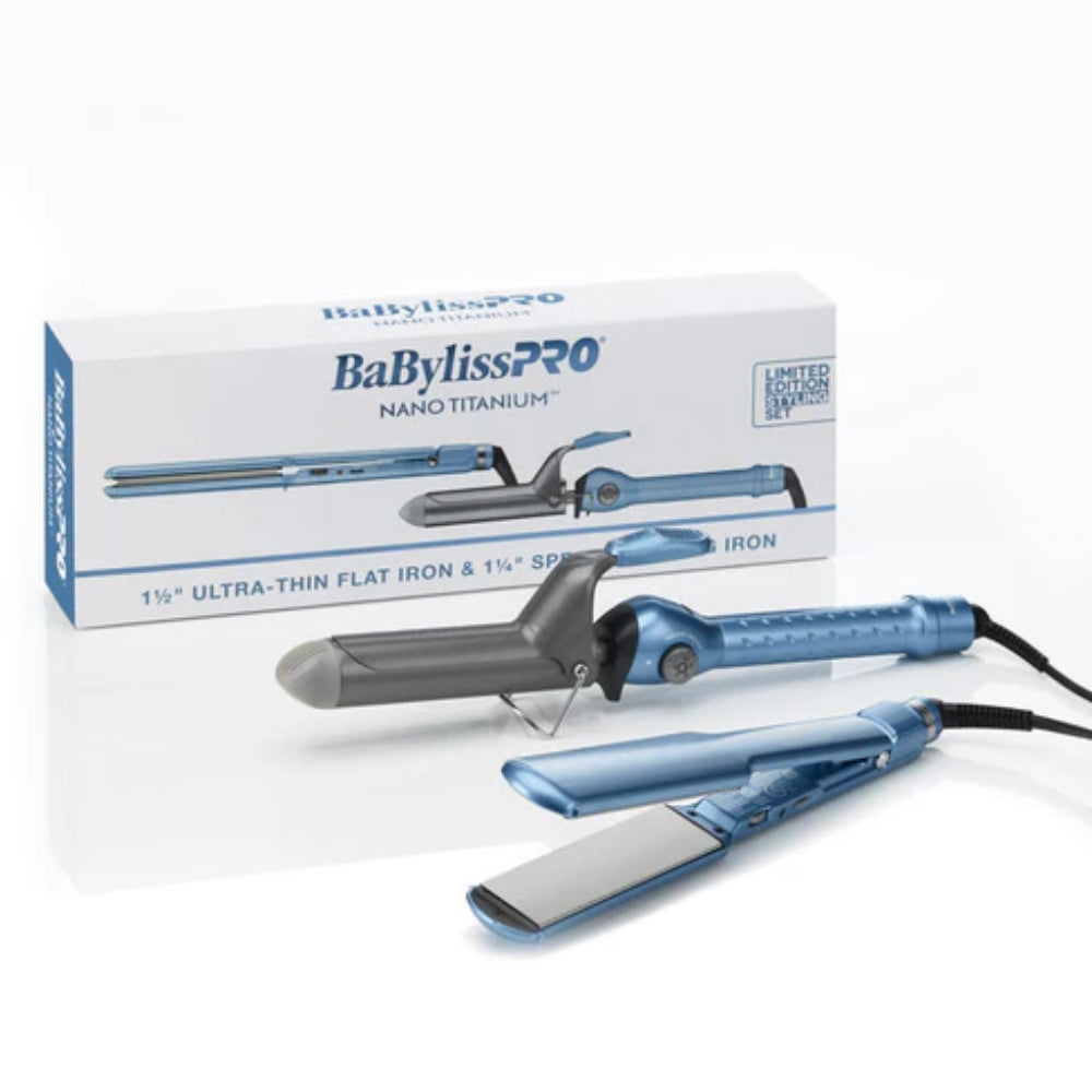 Babyliss Pro Nano Titanium Limited Edition 1.5" Ultra-Thin Flat Iron (BNT4073TUC) + 1.25" Spring Curling Iron (BNT125S) Value Pack (BNTPP69) — image 4