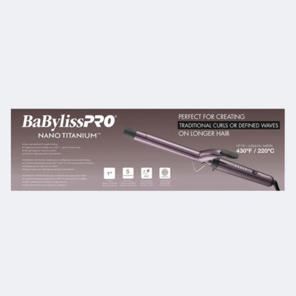 Babyliss Pro Limited Edition Nano Titanium Nightfall Extended Barrel Curling Iron - 1" (BNTWP100XLUC) — image 5