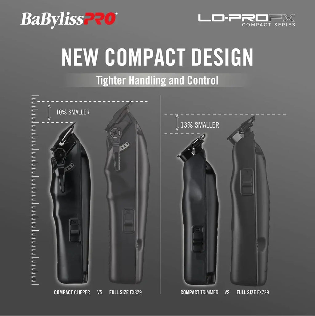 BaBylissPRO LO-PROFX High Performance Compact Clipper & Trimmer Set (FX8272PKMB)