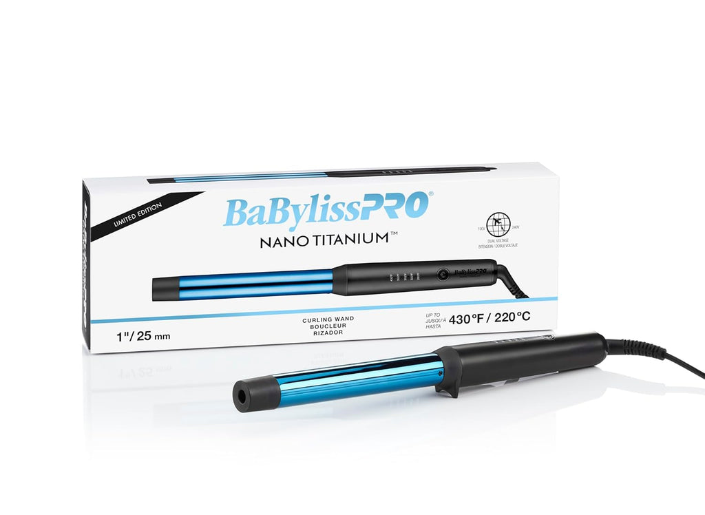BaBylissPRO Nano Titanium Limited Edition Black & Blue Professional Curling Wand - 1" (BNTWMB100UC) — image 8