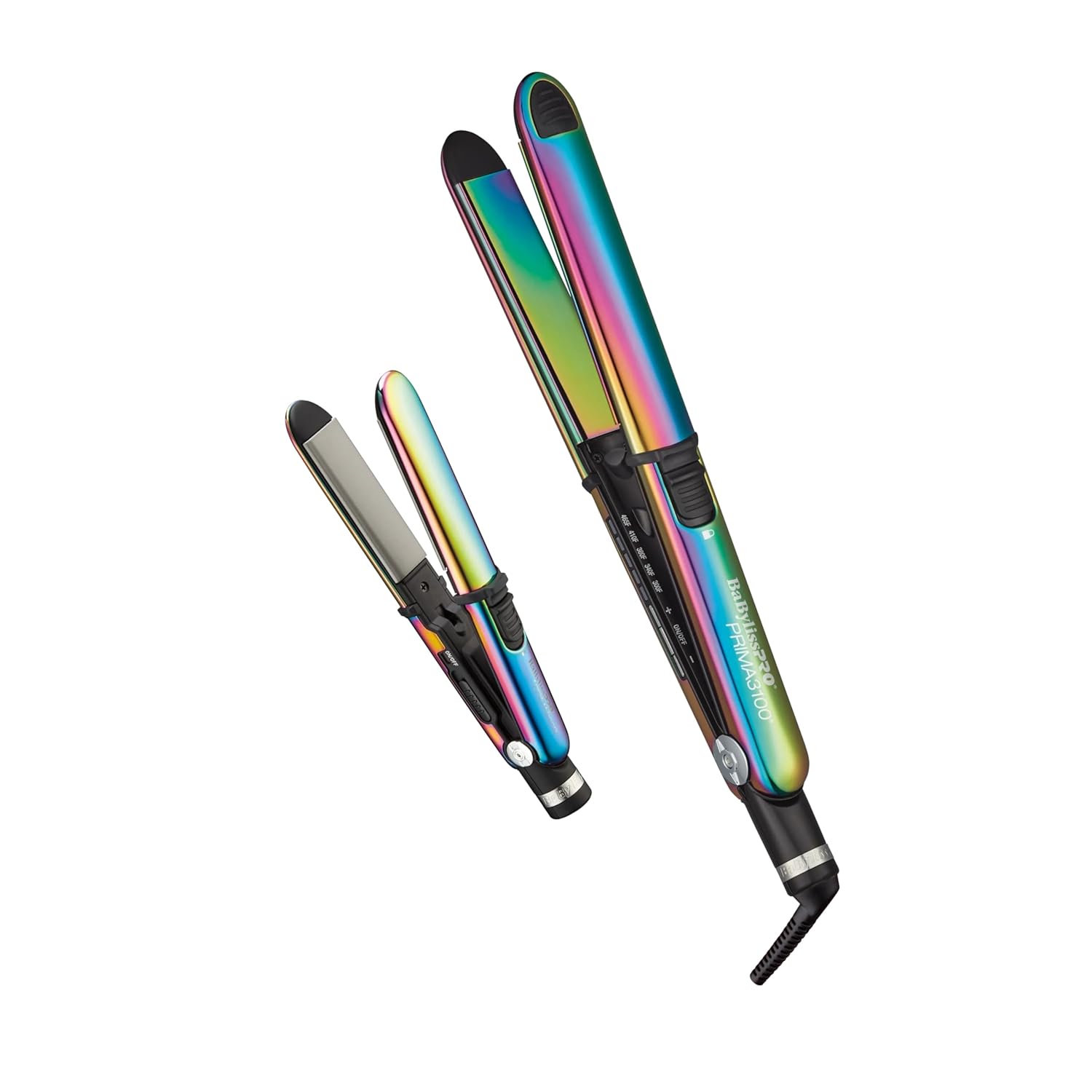 BaBylissPRO Limited Edition Nano Titanium Iridescent 1"  Stainless Steel Prima 3000 & 3/4" Prima 2000 Flat Irons Value Set (BNTPK1RB) — image 2