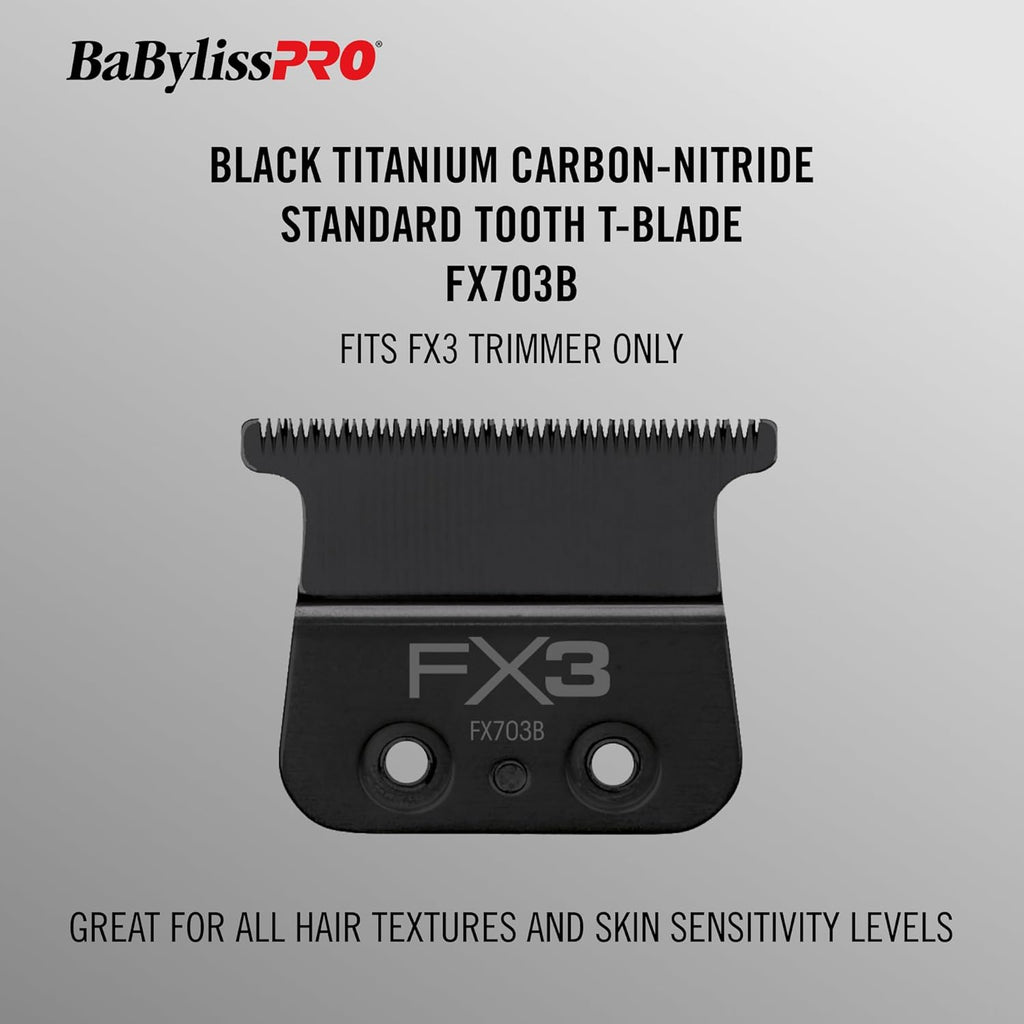 BaBylissPRO FX3 Titanium Carbon-Nitride Standard-Tooth Ultra-Thin Replacement T-Blade (FX703B) — image 4