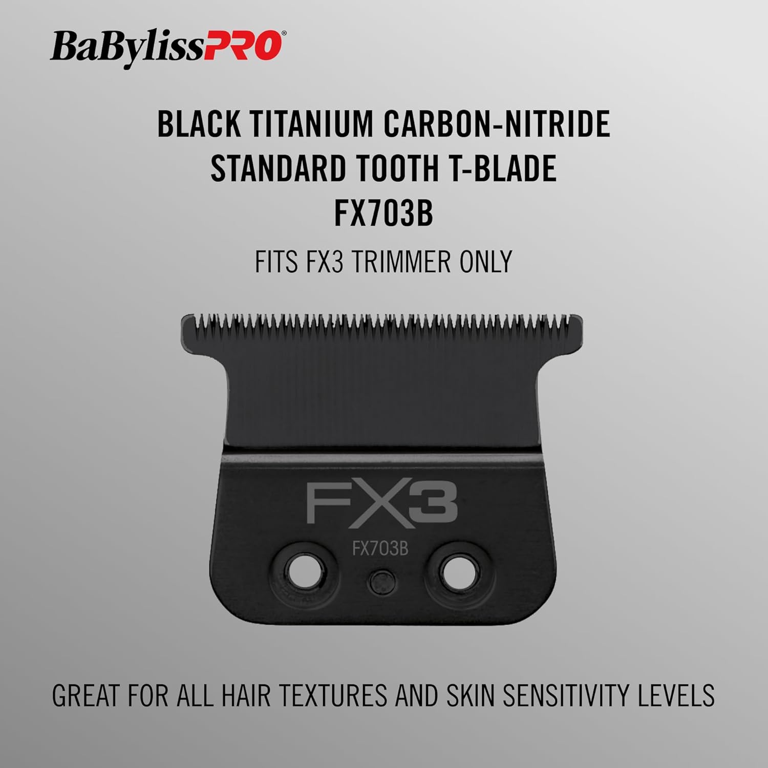 BaBylissPRO FX3 Titanium Carbon-Nitride Standard-Tooth Ultra-Thin Replacement T-Blade (FX703B) — image 4