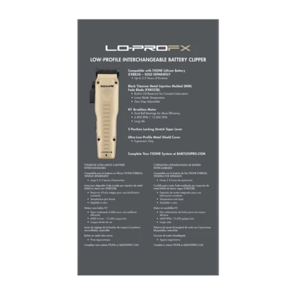 Babyliss Pro FXONE Low-Profile Sand Interchangeable Battery Clipper (FX829SDLT) - TOOL ONLY — image 6