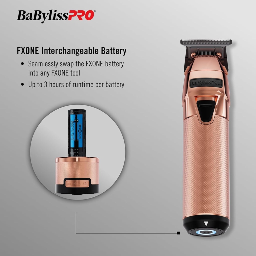 BaBylissPRO FXOne Rose GoldFX All-Metal Interchangeable-Battery Cordless Trimmer (FX799RG) — image 3