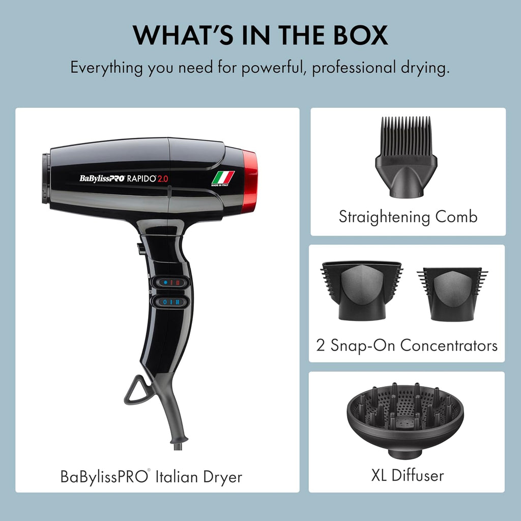 BaBylissPRO High Speed Rapido 2.0 Professional Hair Dryer (BRAP2) — image 12