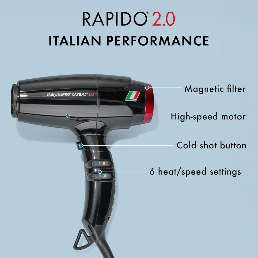 BaBylissPRO High Speed Rapido 2.0 Professional Hair Dryer (BRAP2) — image 6