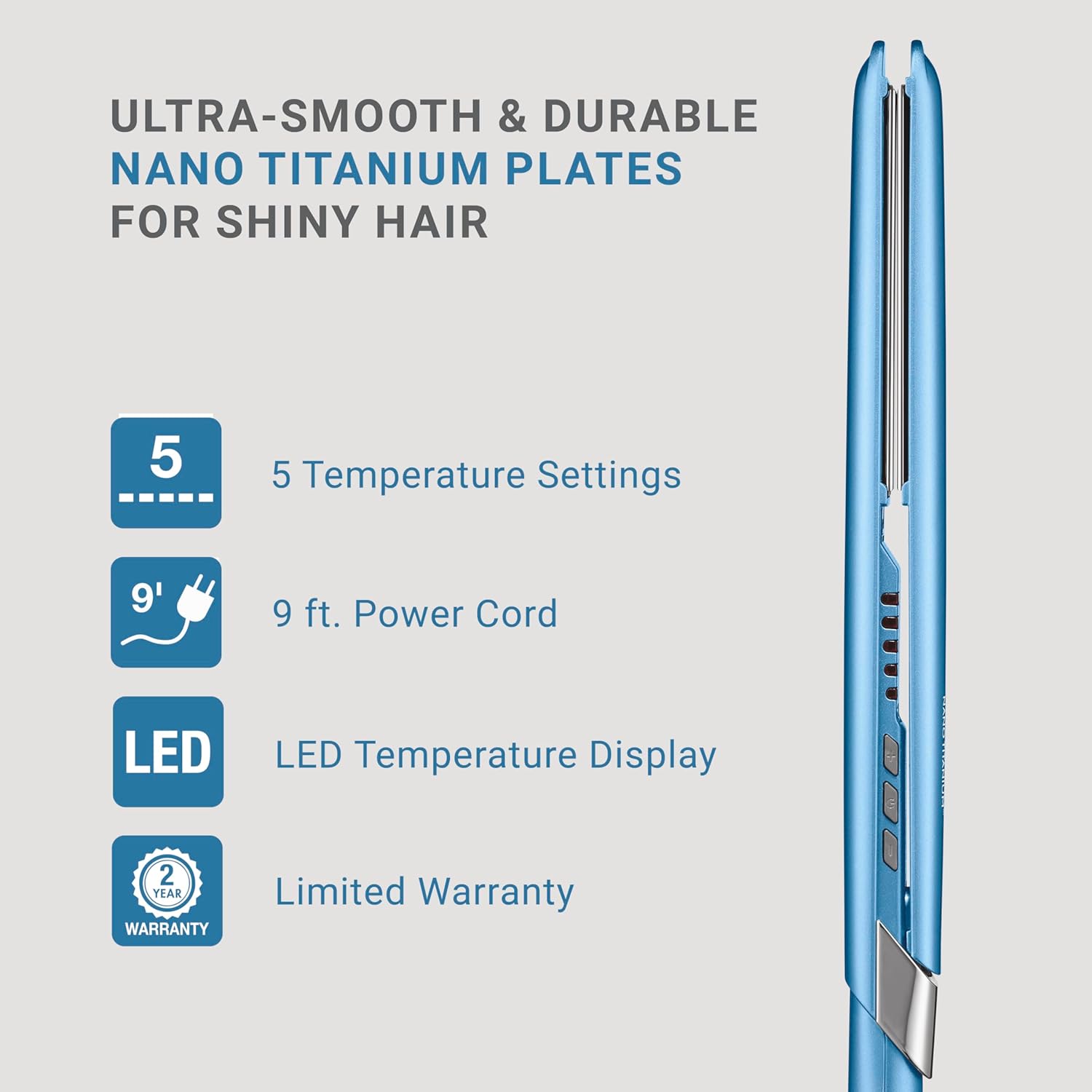 BaBylissPRO Nano Titanium 1" & 3/4" Ultra-Sleek Flat Iron Value Set (BNTPP93) — image 5