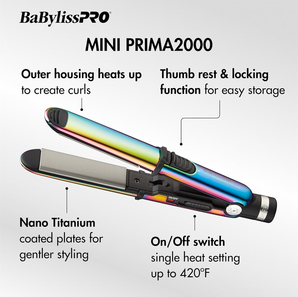 BaBylissPRO Limited Edition Nano Titanium Iridescent 1"  Stainless Steel Prima 3000 & 3/4" Prima 2000 Flat Irons Value Set (BNTPK1RB) — image 8