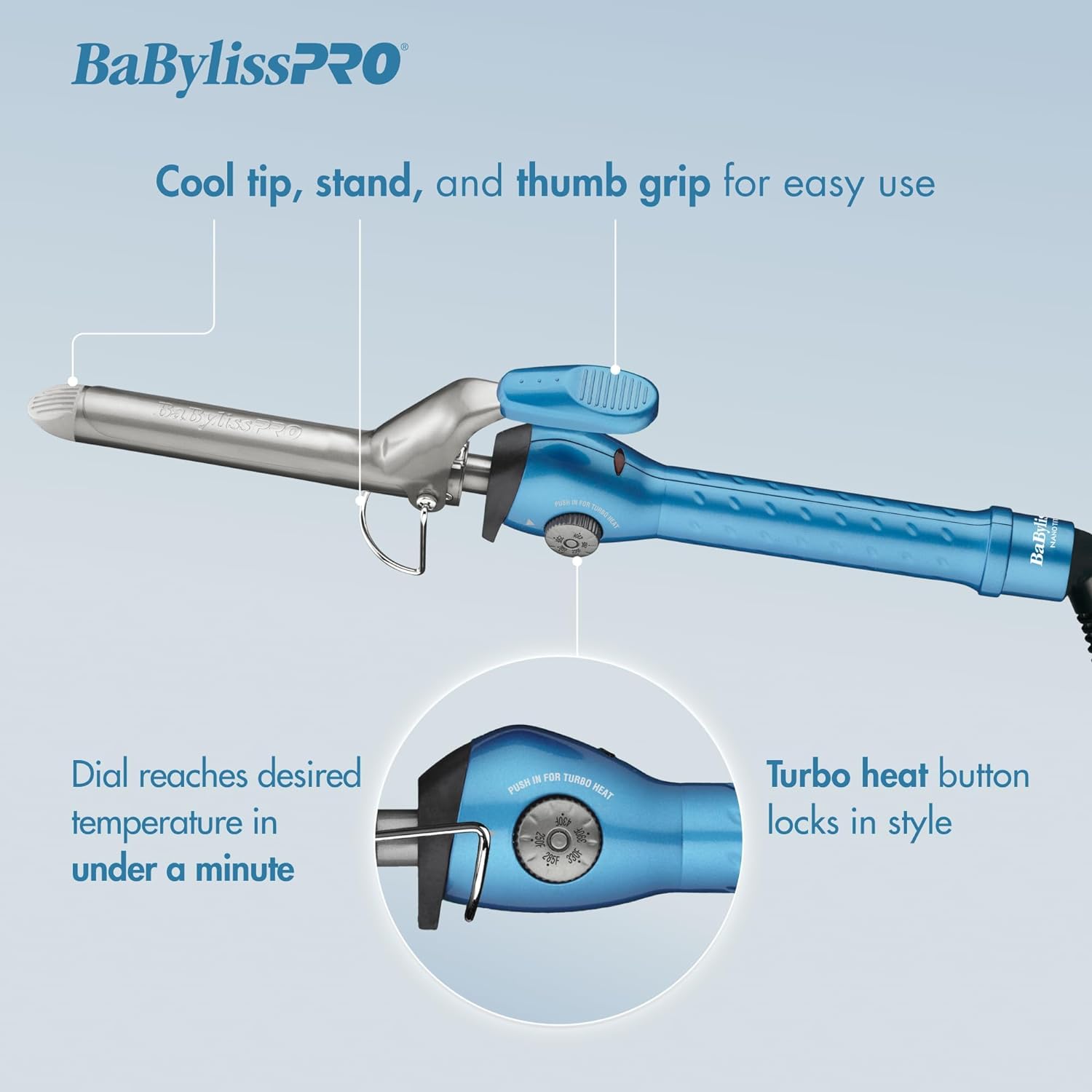 BaBylissPRO Nano Titanium Spring Curling Iron 3/4" (BNT75S) — image 5