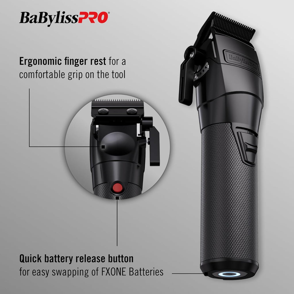 BaBylissPRO FXONE BLACKFX All-Metal Interchangeable-Battery Cordless Clipper (FX899MB) — image 11