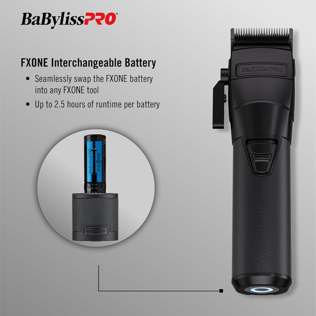 BaBylissPRO FXONE BLACKFX All-Metal Interchangeable-Battery Cordless Clipper (FX899MB) — image 10