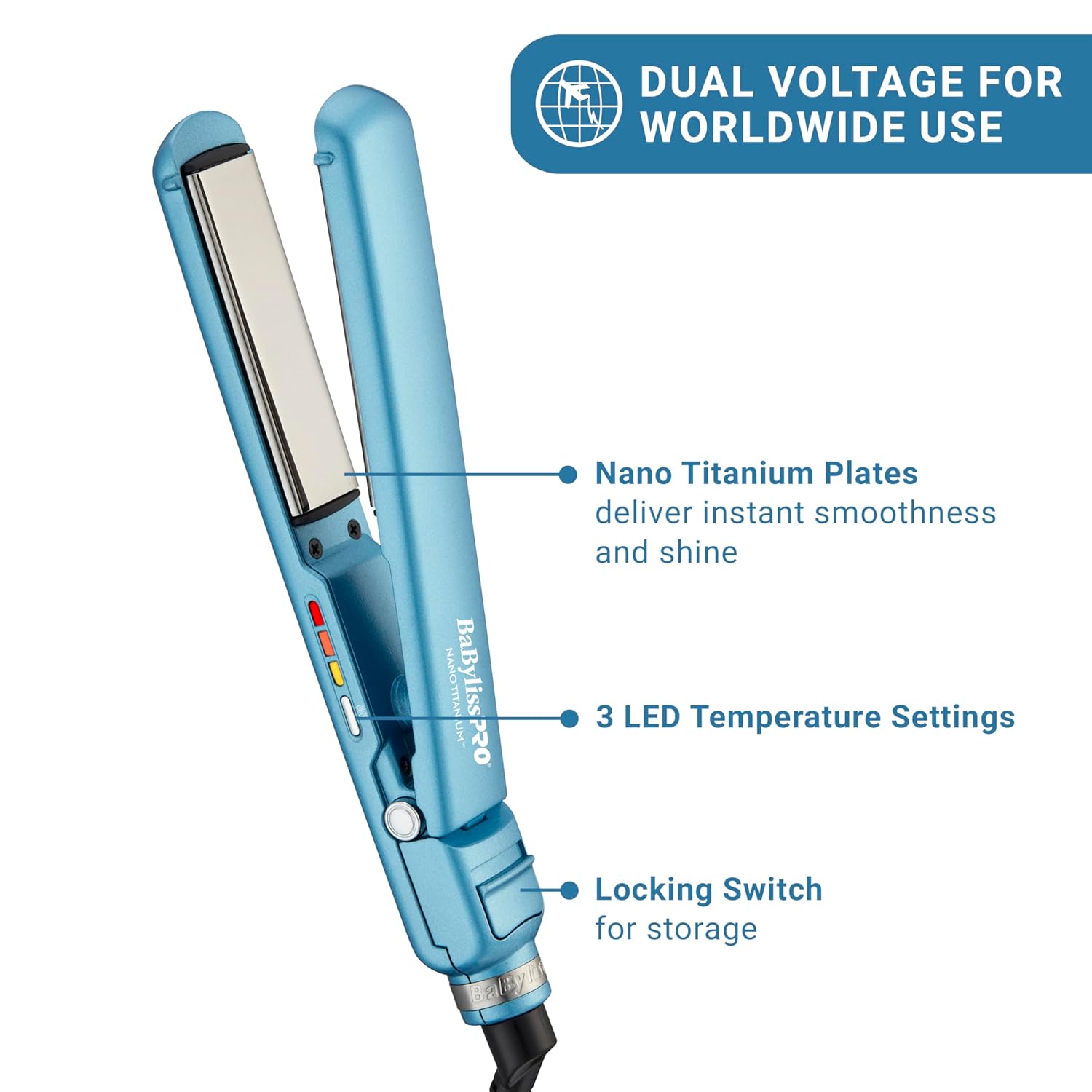 BaBylissPRO Nano Titanium 1" Compact & 1" Ultra-Thin Full SIze Flat Iron Value Set (BNTPP84) — image 7