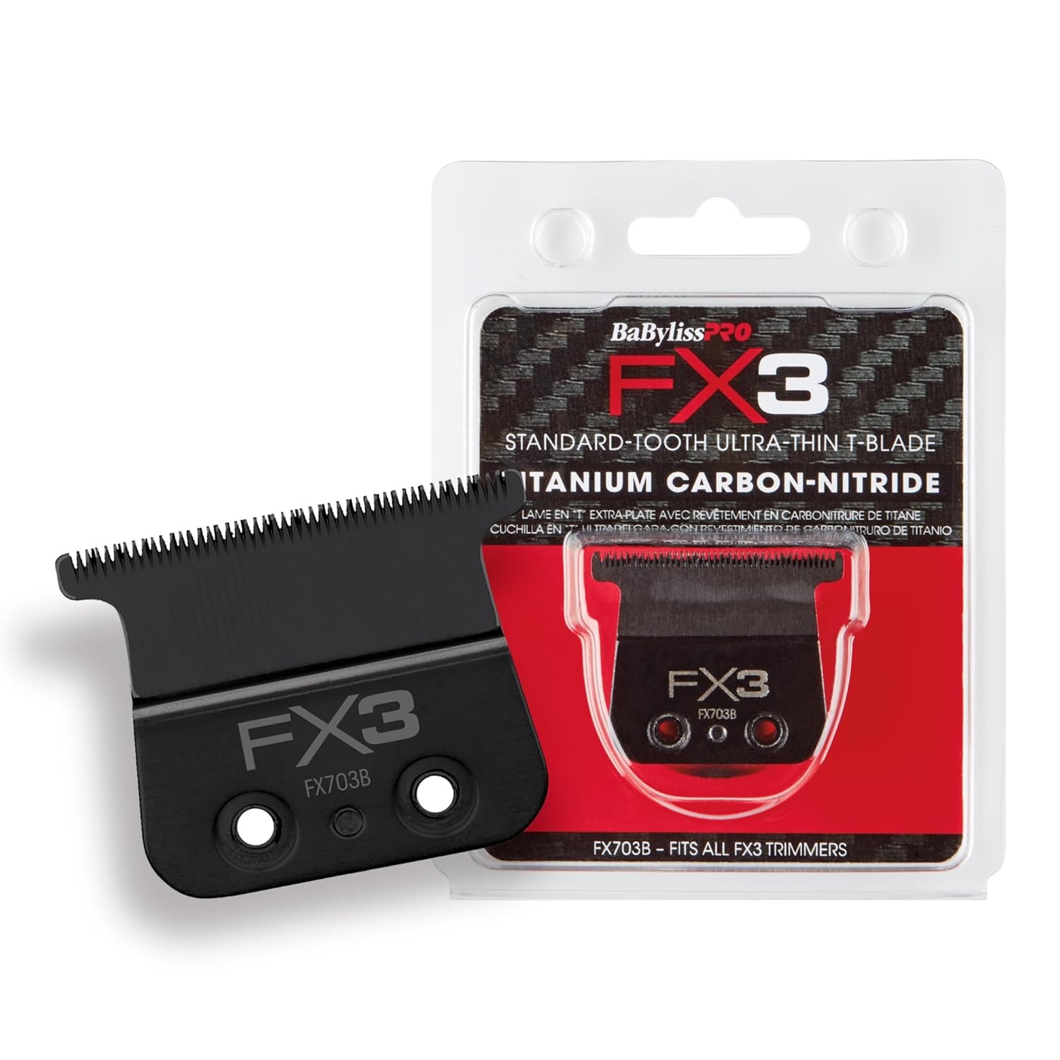 BaBylissPRO FX3 Titanium Carbon-Nitride Standard-Tooth Ultra-Thin Replacement T-Blade (FX703B) — image 3