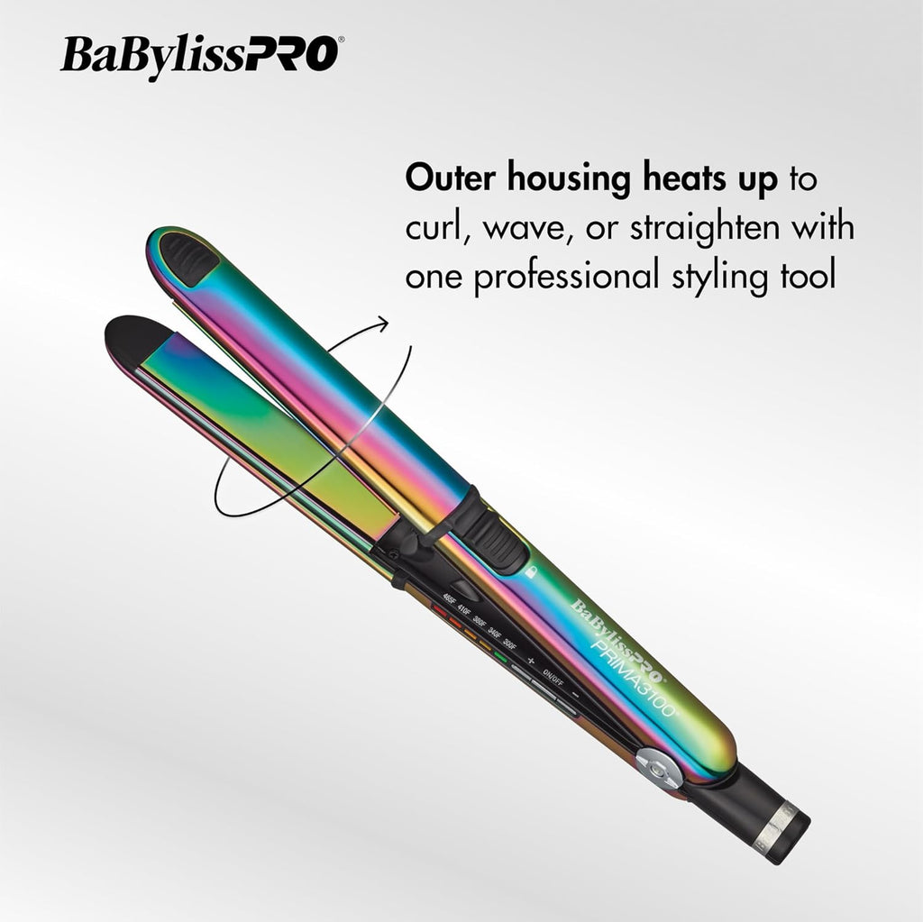 BaBylissPRO Limited Edition Nano Titanium Iridescent 1"  Stainless Steel Prima 3000 & 3/4" Prima 2000 Flat Irons Value Set (BNTPK1RB) — image 5