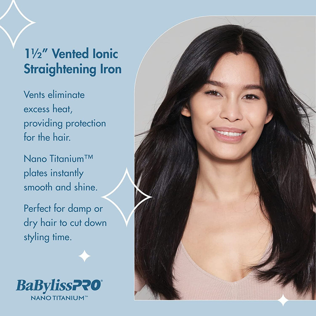 BaBylissPRO Nano Titanium Vented Ionic Flat Iron - 1.5" (BNT4093TUC) — image 8