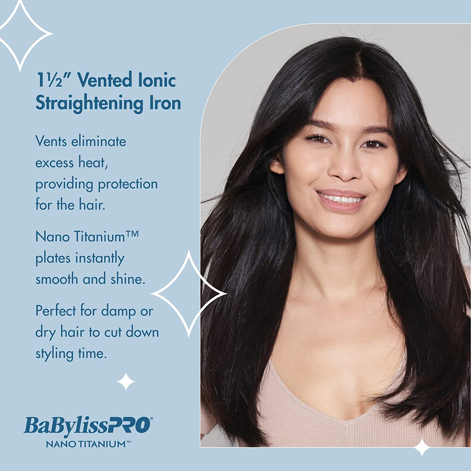 BaBylissPRO Nano Titanium Vented Ionic Flat Iron - 1.5" (BNT4093TUC) — image 8