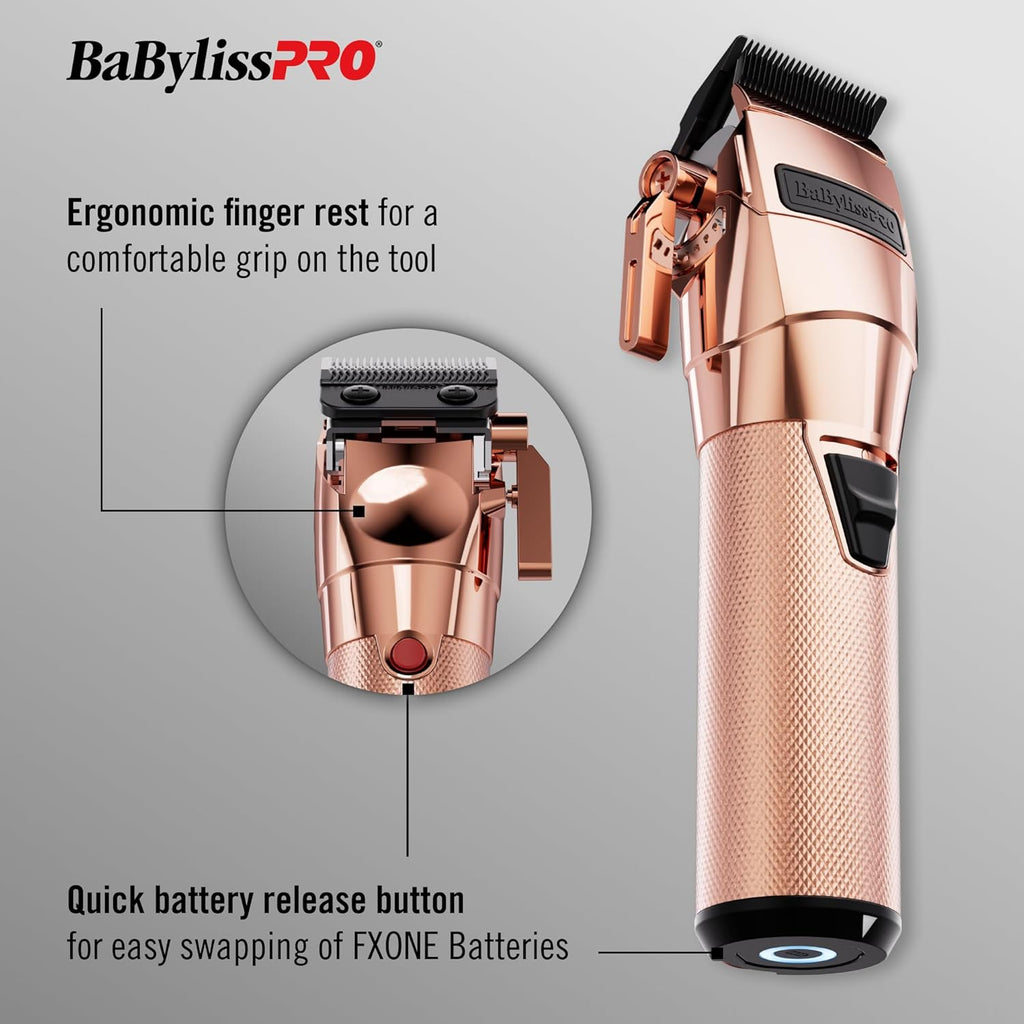 BaBylissPRO FXOne Rose GoldFX All-Metal Interchangeable Battery Cordless Clipper (FX899RG) — image 5