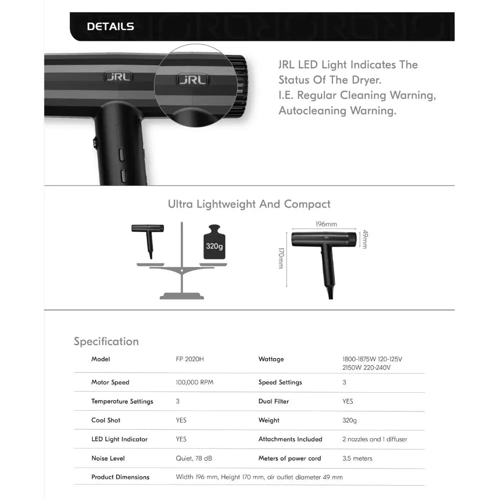 JRL Professional Forte Hair Dryer