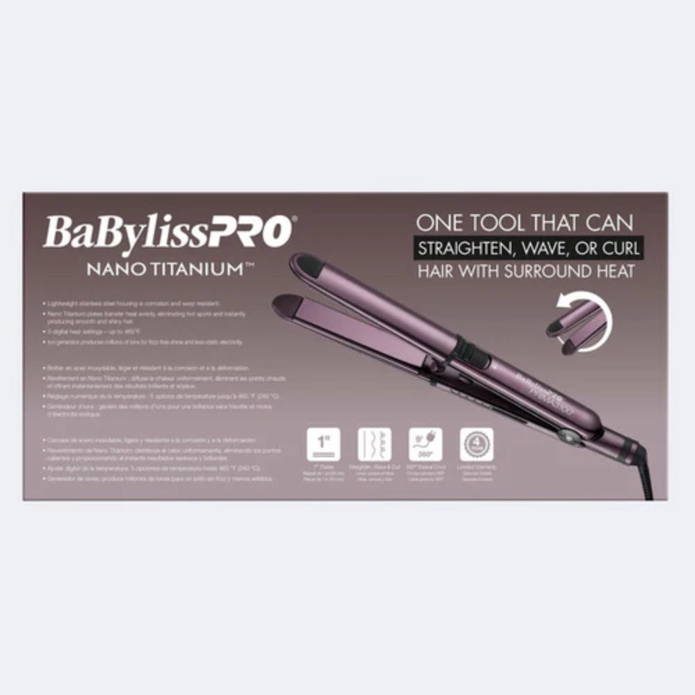 Babyliss Pro Limited Edition Nano Titanium Nightfall Prima 3100 Flat Iron - 1" (BNTP3100TUC) — image 7