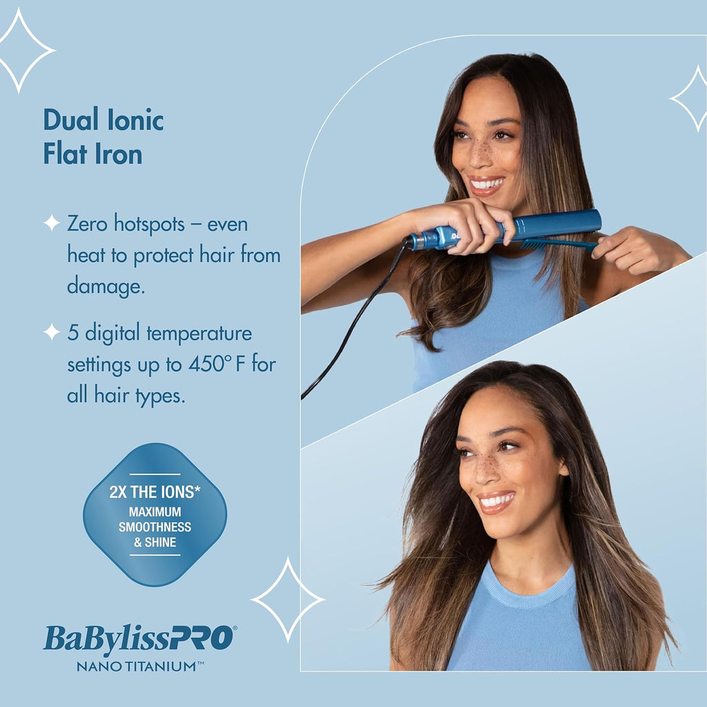 BaBylissPRO Nano Titanium Dual Ionic Flat Iron - 1 1/4" (BNT9125TUC) — image 10