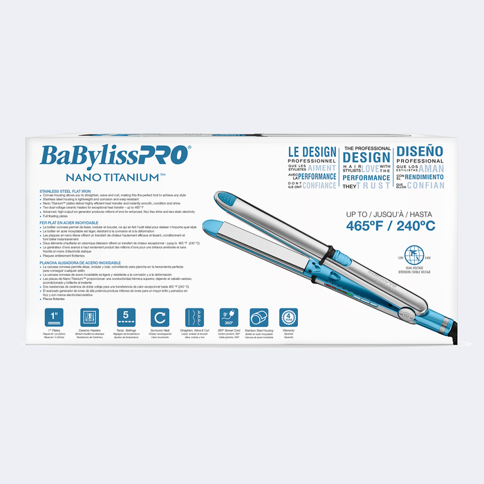 BaBylissPRO Nano Titanium Prima 3100 Flat Iron - 1" (BNT3100TUC) — image 6