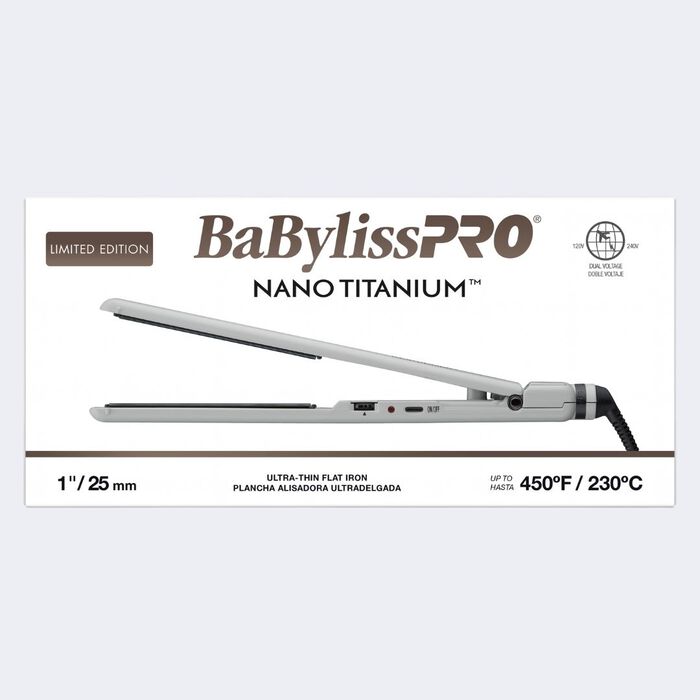 BaBylissPRO Limited Edition 1" Nano Titanium Ultra-Thin Flat Iron - Grey (BNT4072TGY) — image 4