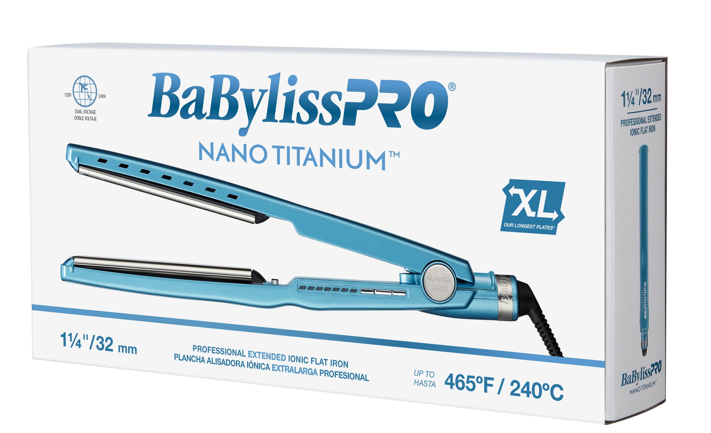BaBylissPRO Nano Titanium Extended Ionic Flat Iron - 1 1/4" (BNT9091TXL) — image 7