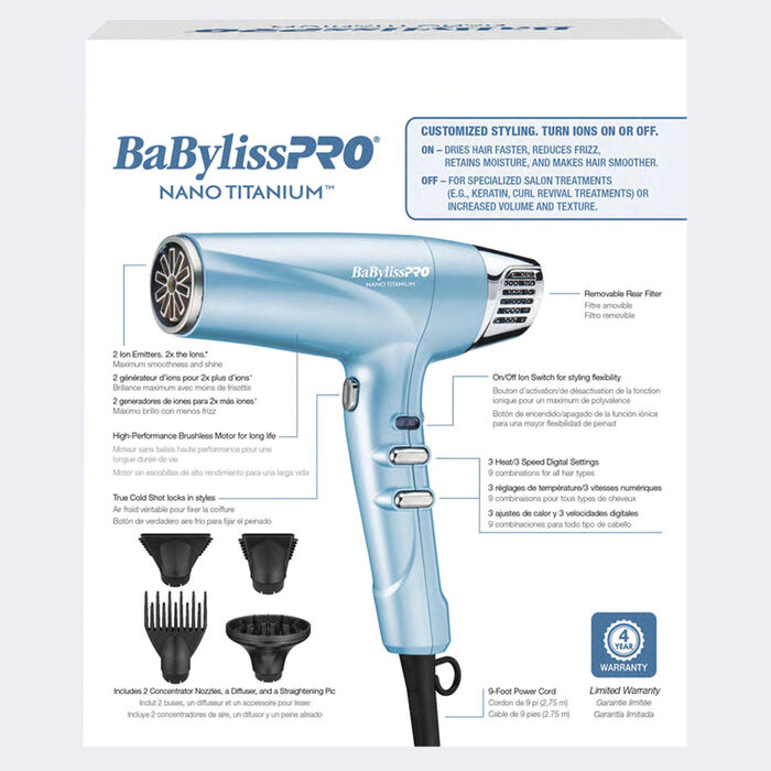 BaBylissPRO Nano Titanium High-Speed Dual Ionic Hair Dryer (BNT9100) — image 7