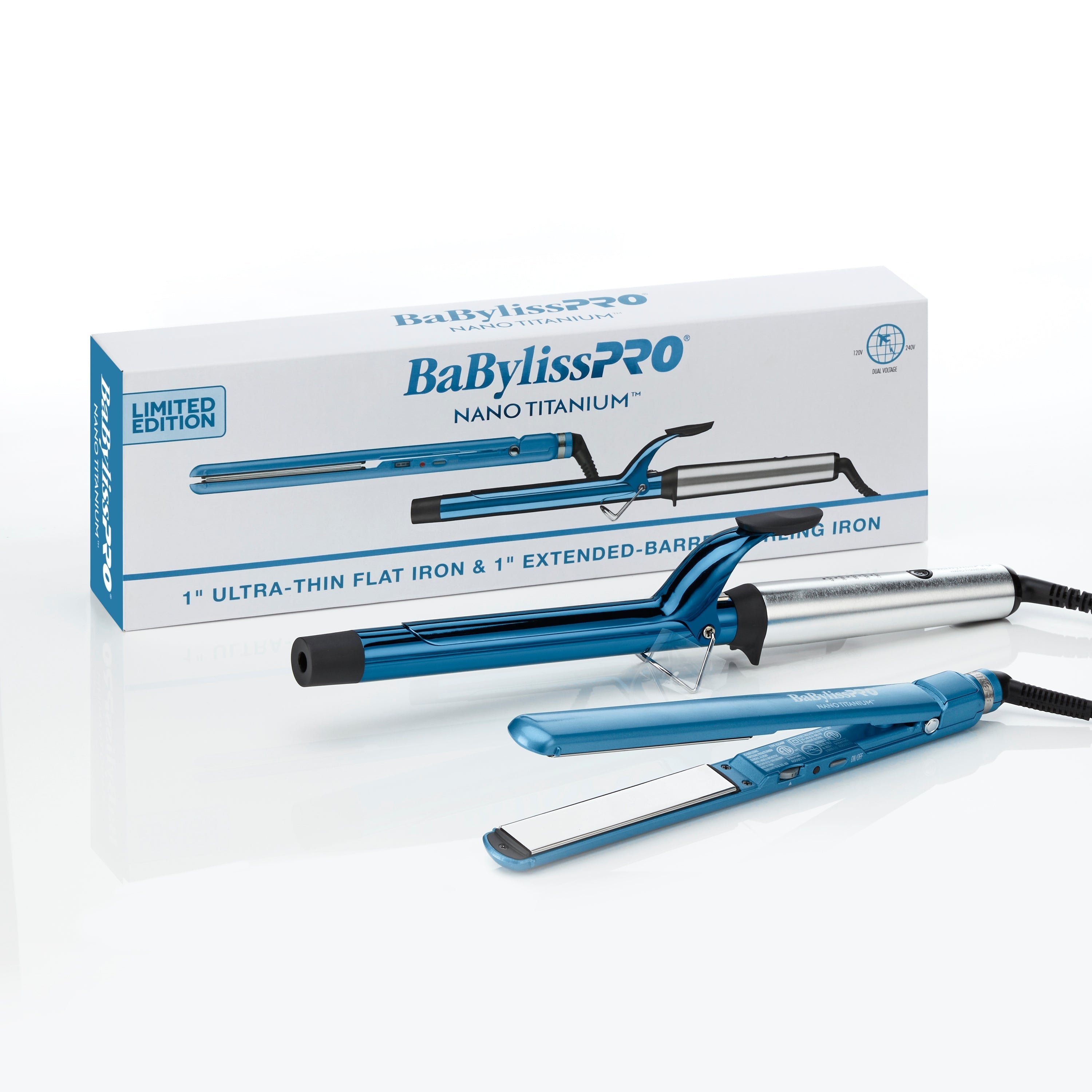 BaBylissPRO Nano Titanium 1" Extended Barrel Curling Iron & 1" Ultra-Thin Flat Iron Value Pack (BNTPP62UC) — image 1