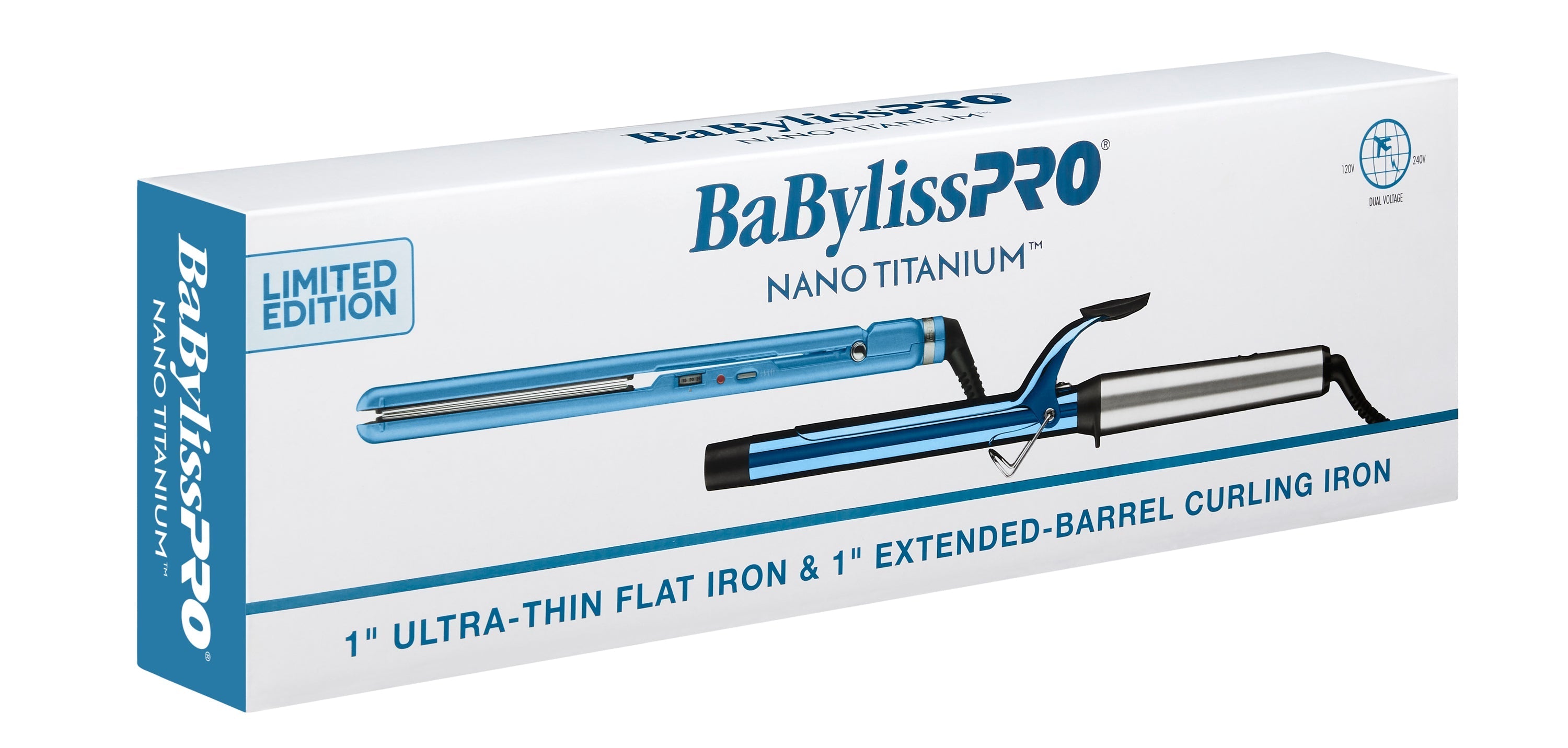 BaBylissPRO Nano Titanium 1" Extended Barrel Curling Iron & 1" Ultra-Thin Flat Iron Value Pack (BNTPP62UC) — image 2