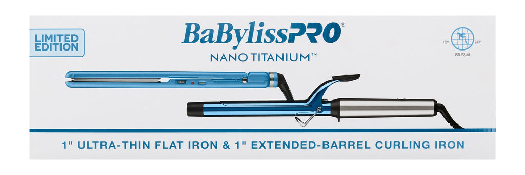 BaBylissPRO Nano Titanium 1" Extended Barrel Curling Iron & 1" Ultra-Thin Flat Iron Value Pack (BNTPP62UC) — image 4