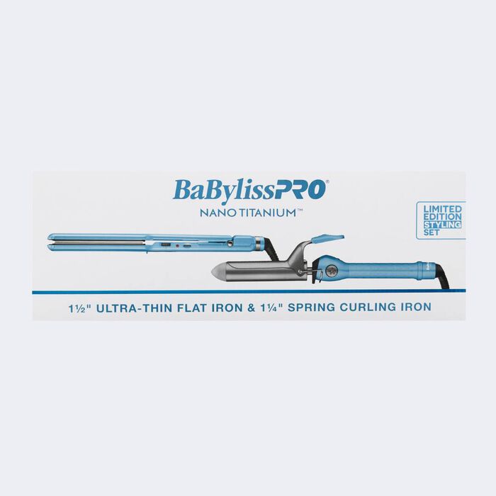 BaBylissPRO Nano Titanium Limited Edition 1.5" Ultra-Thin Flat Iron (BNT4073TUC) + 1.25" Spring Curling Iron (BNT125S) Value Pack (BNTPP69) — image 3