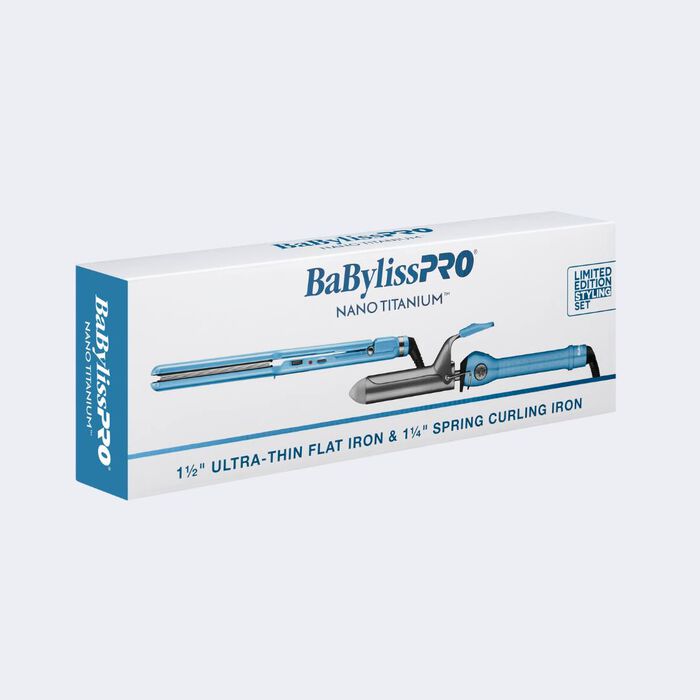 BaBylissPRO Nano Titanium Limited Edition 1.5" Ultra-Thin Flat Iron (BNT4073TUC) + 1.25" Spring Curling Iron (BNT125S) Value Pack (BNTPP69) — image 6