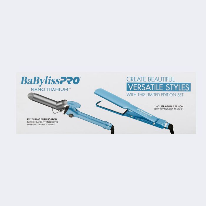 BaBylissPRO Nano Titanium Limited Edition 1.5" Ultra-Thin Flat Iron (BNT4073TUC) + 1.25" Spring Curling Iron (BNT125S) Value Pack (BNTPP69) — image 5