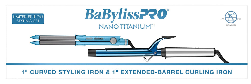 BaBylissPRO Limited Edition 1" Curved Styling Iron & 1" Extended-Barrel Curling Iron Styling Set (BNTPP76) — image 1