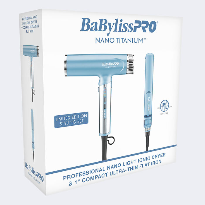 BaBylissPRO Limited Edition Nano Titanium Nano Light Ionic Dryer + FREE 1" Compact Ultra-Thin Flat Iron Value Set (BNTPP79) — image 3