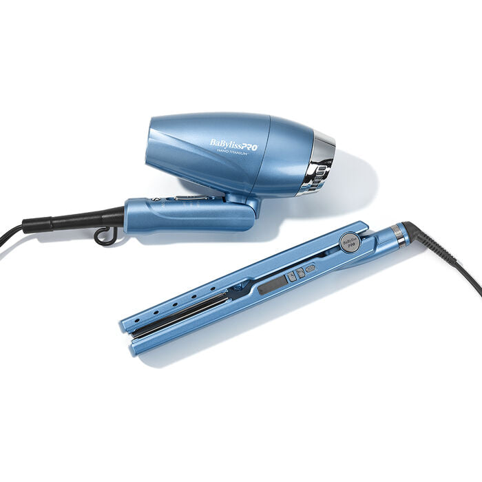 BaBylissPRO Nano Titanium Limited Edition Compact Folding Ionic Dryer & 1.25" Digital Ionic Flat Iron Bundle (BNTPP81) — image 3