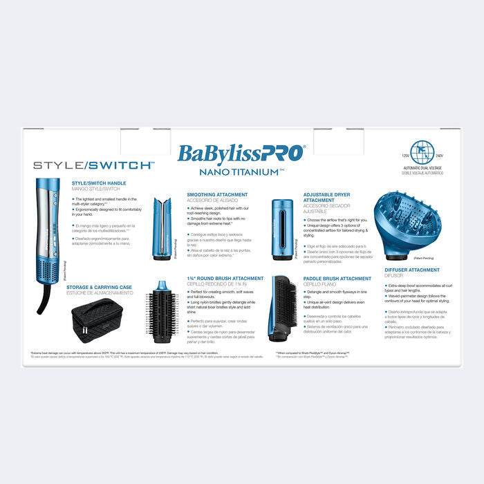BaBylissPRO Nano Titanium StyleSwitch Ionic Mulit-Styler & Dryer (BNTSS-5PK) — image 22
