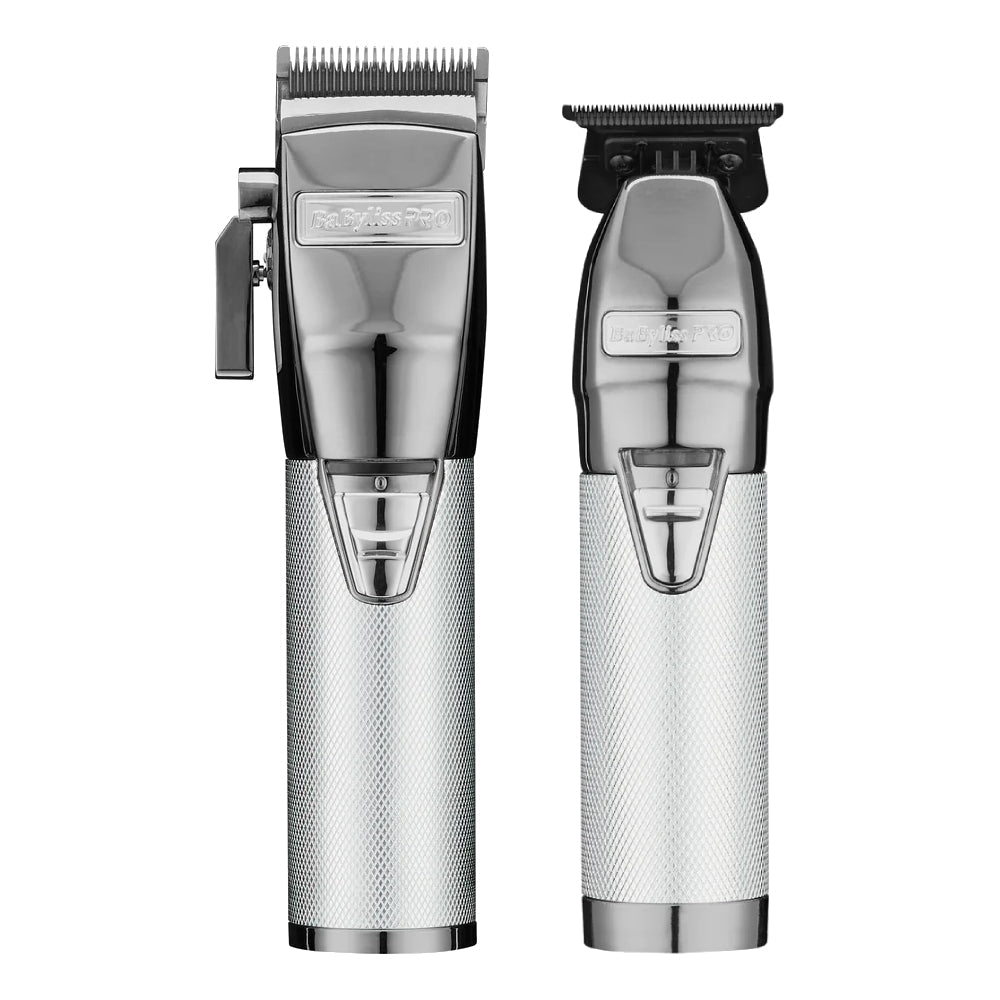 BaBylissPRO FX+ Upgraded All-Metal Lithium Clipper + Upgraded FX+ Outlining Cordless Trimmer + Double Foil Shaver (Combo) (Gold / Silver / Rose)
