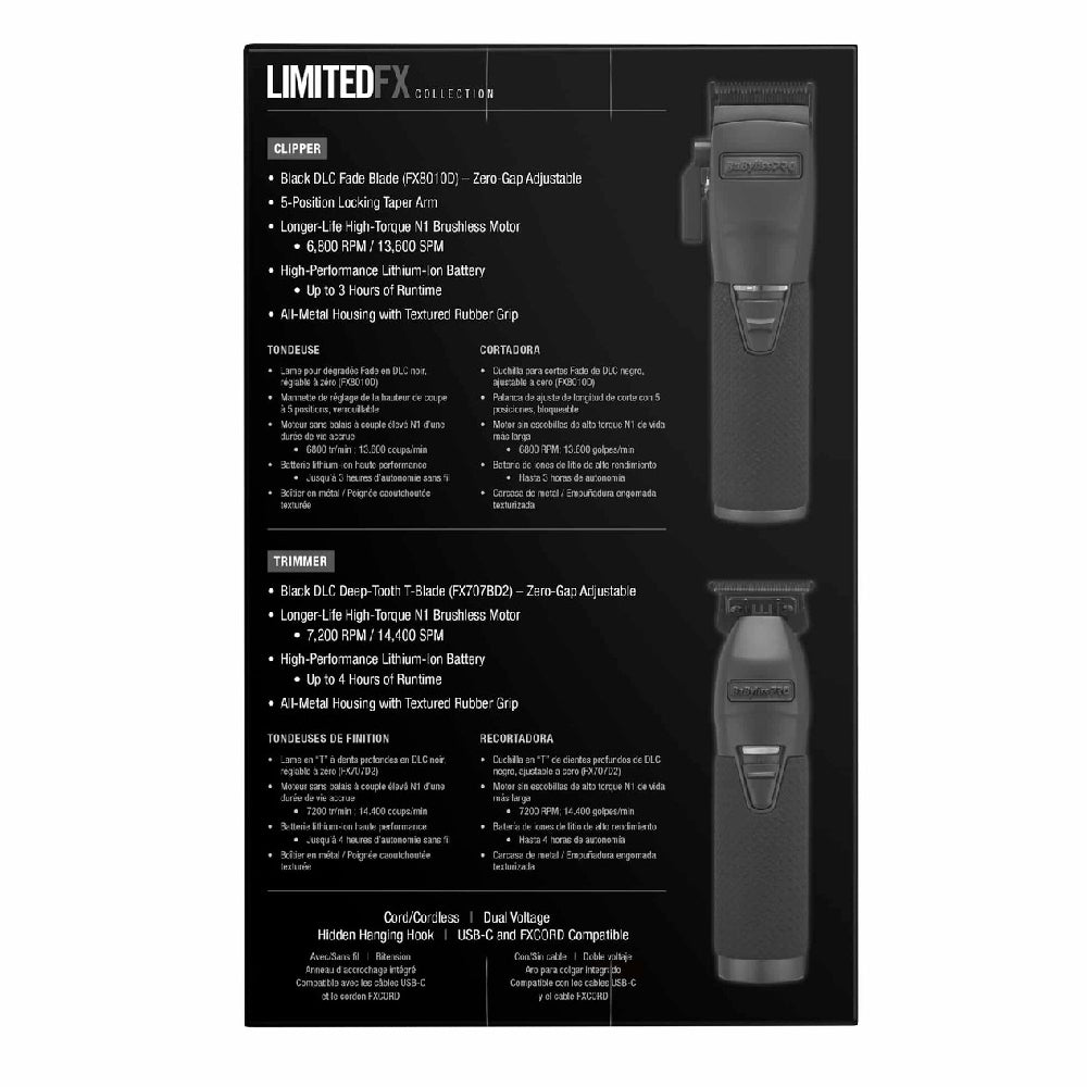 BaByliss PRO LimitedFX Matte Black Clipper & Trimmer [Combo] — image 5