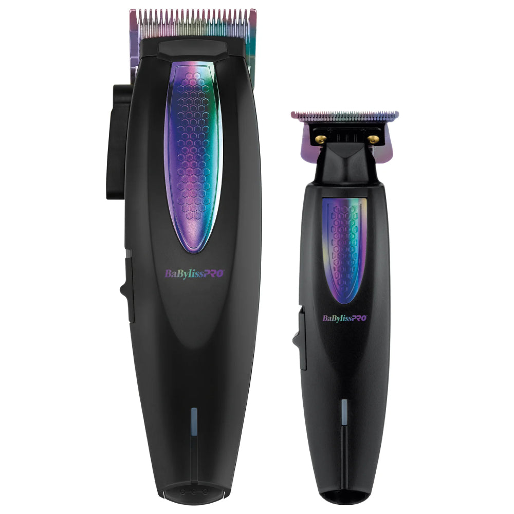 BaByliss Pro Limited Edition Iridescent Lithium FX+ Cord/Cordless Ergonomic Clipper & Trimmer Set (FX73HOLPKRB) — image 1