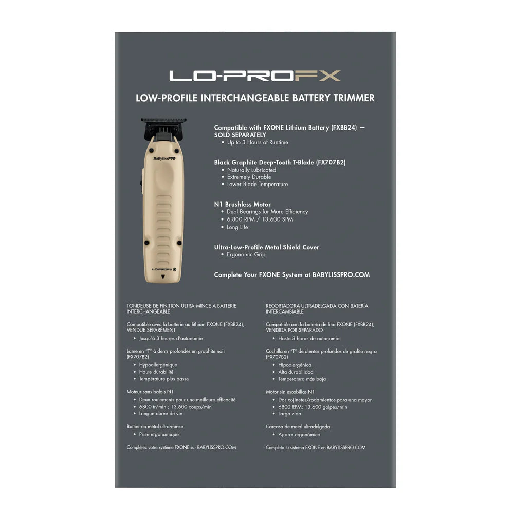 BaBylissPRO FXONE LO-PRO Sand Cordless Clipper + Trimmer (FX829SDLT + FX729SDLT) (Combo)