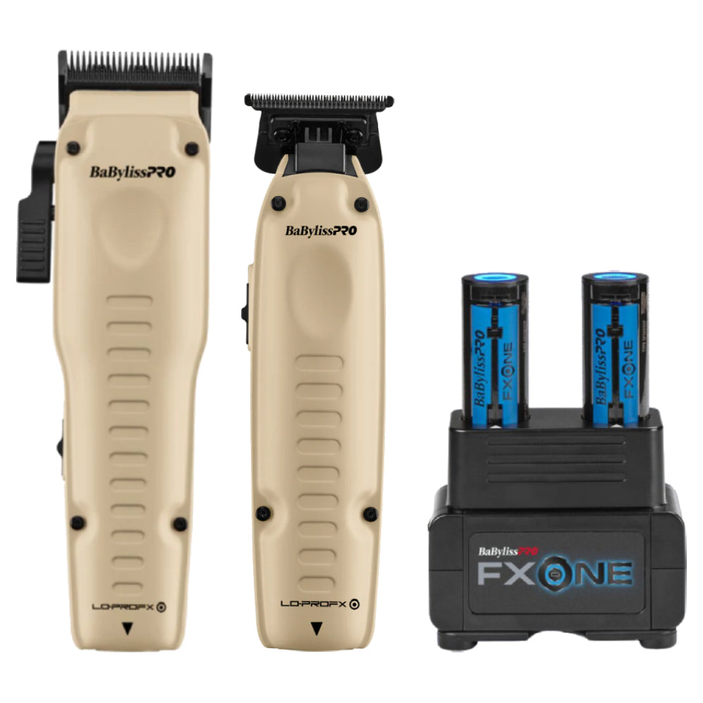 BaBylissPRO FXONE LO-PRO Sand Cordless Clipper + Trimmer (FX829SDLT + FX729SDLT) (Combo)