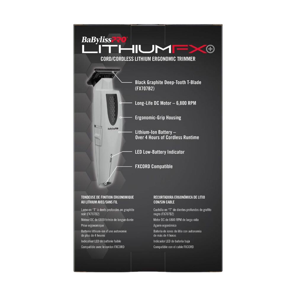 Babyliss Pro Limited Edition Lithium FX Cordless Ergonomic Clipper + Trimmer + Shaver - Grey (Combo) — image 5