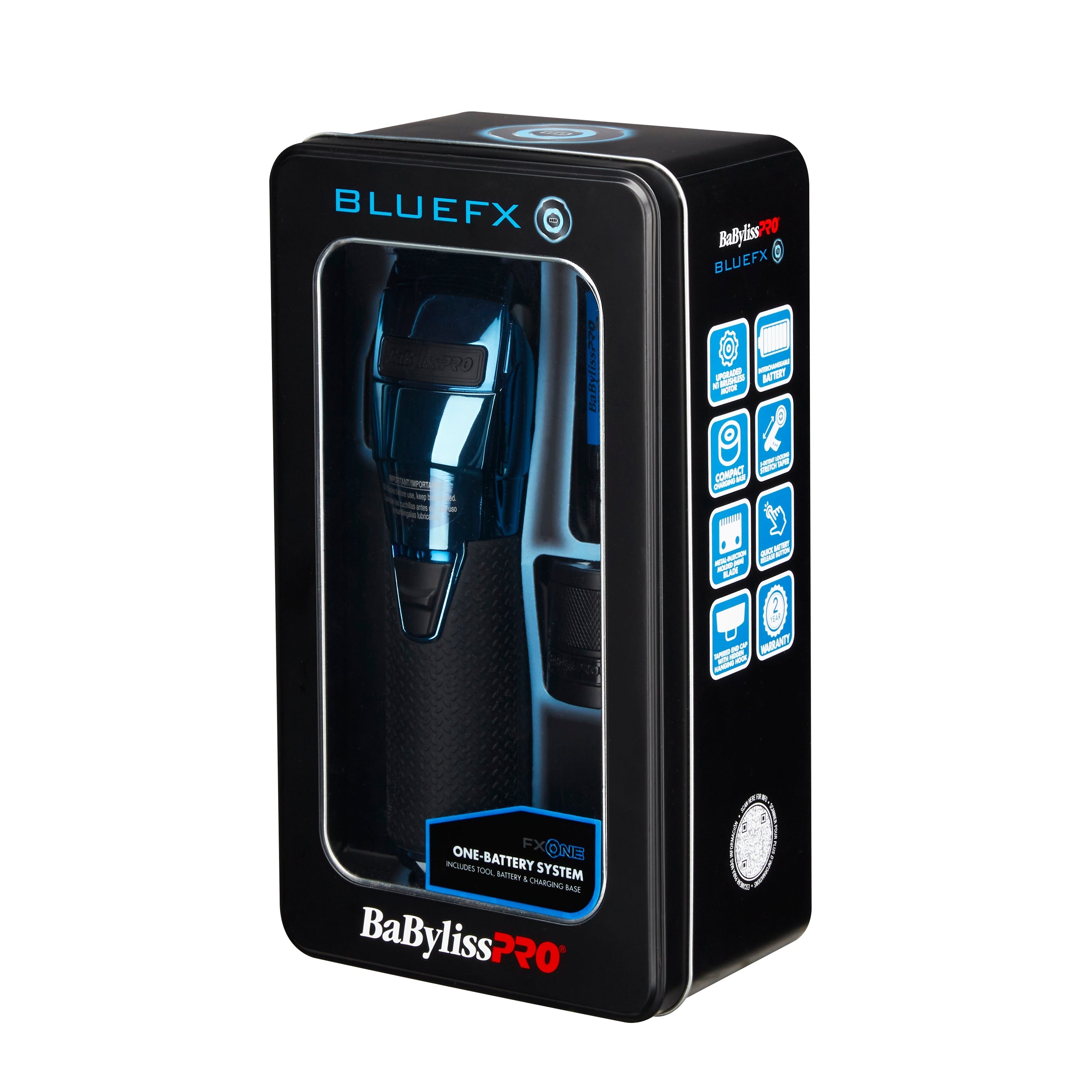 BaBylissPRO FXONE BlueFX Limited Edition Black & Blue All-Metal Interchangeable-Battery Cordless Clipper (FX899BL) — image 7