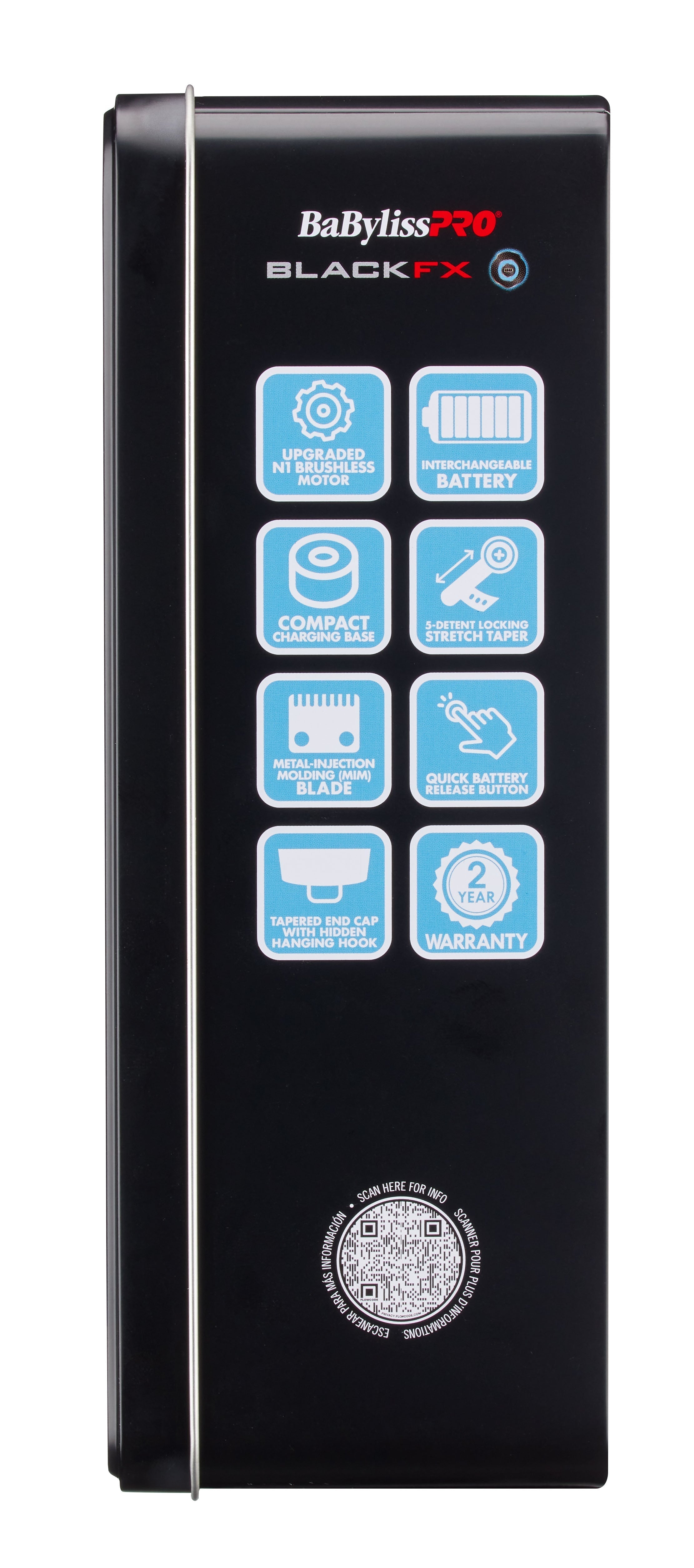 BaBylissPRO FXONE BLACKFX All-Metal Interchangeable-Battery Cordless Clipper (FX899MB) — image 9