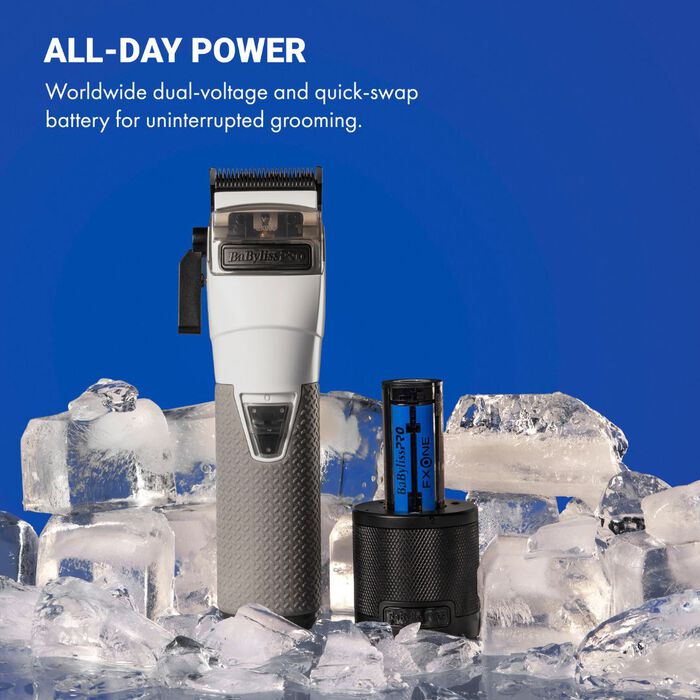 BaBylissPRO FXONE All-Metal Interchangeable-Battery Cordless Clipper - Frostbyte Limited Edition (FX899TW) — image 4